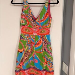 Lilly Pulitzer Colorful V-Neck Mini Dress